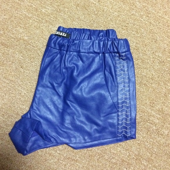 Cobalt Blue Faux Leather Shorts | Poshmark